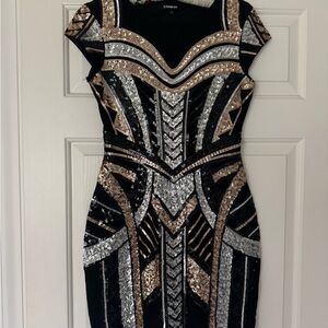 Express Sequin Bodycon Dress